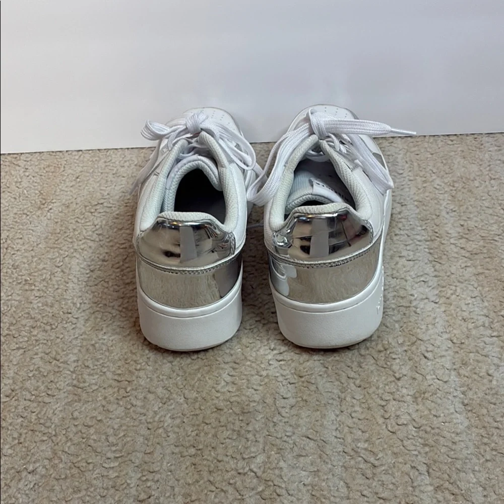 Tommy Hilfiger Women's Twigye Lace-Up White and Silver Sneakers